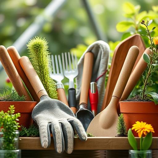 Kit de jardinagem completo com ferramentas essenciais e luvas.